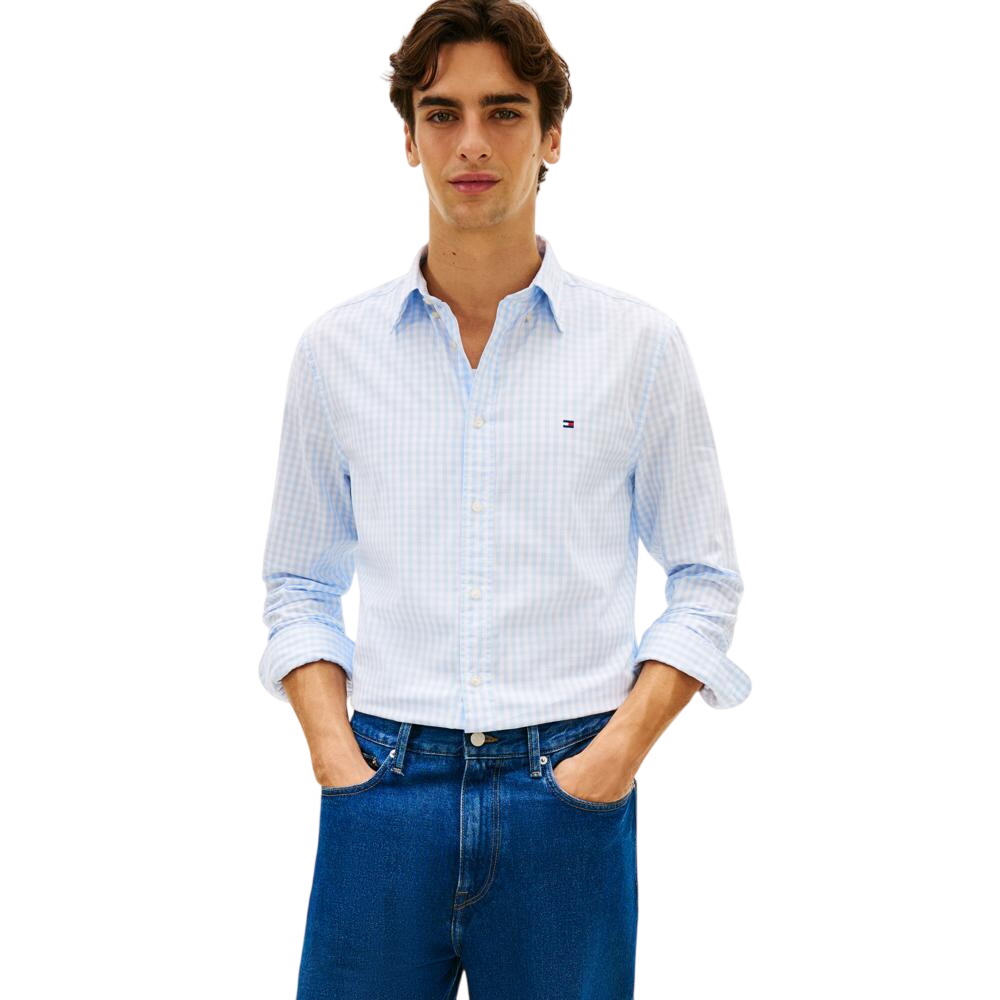 Tommy Hilfiger Flex Regular Fit Gingham Check Poplin Shirt